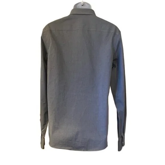 UNTUCKit Blue Button Down Wrinkle Free Tall Slim Dress Shirt, Large - Picture 5 of 6